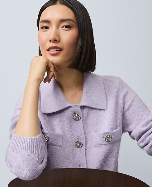 Embellished Collared Cardigan