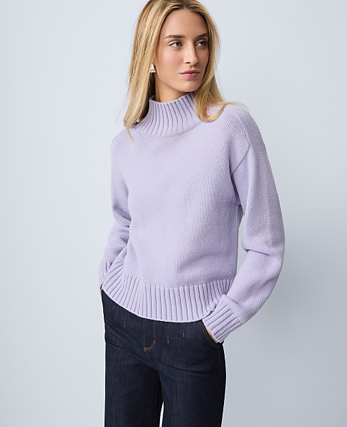 Ribbed Mock Neck Sweater
