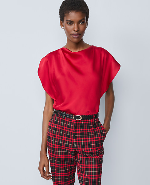 Draped Satin Blouse