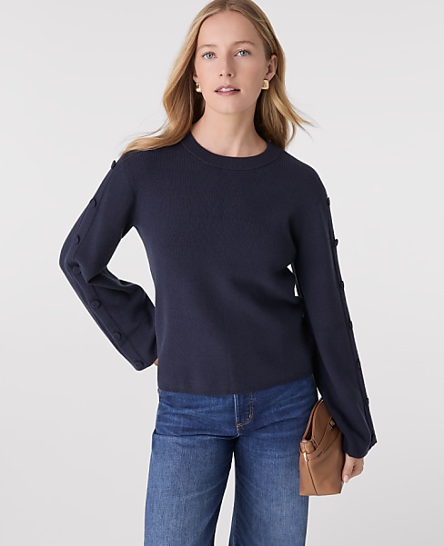 Button Ribbed Sweater