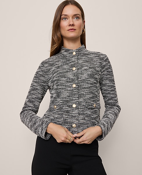 Petite Mock Neck Cardigan