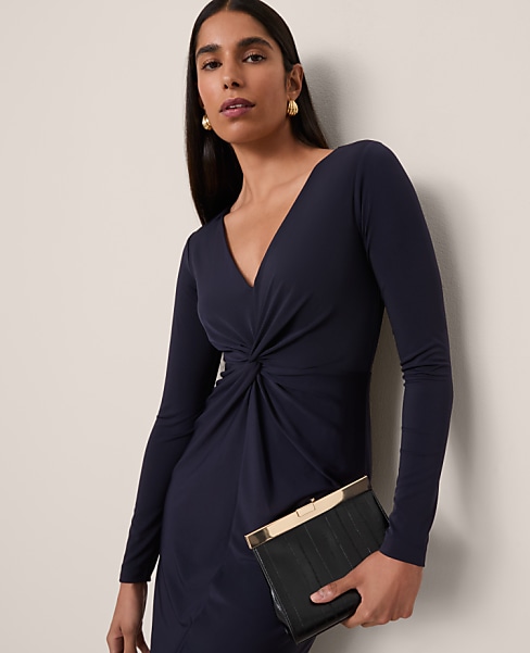 Petite V-Neck Knit Dress