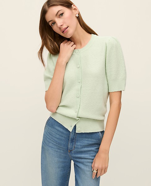 Weekend Pointelle Crew Neck Cardigan