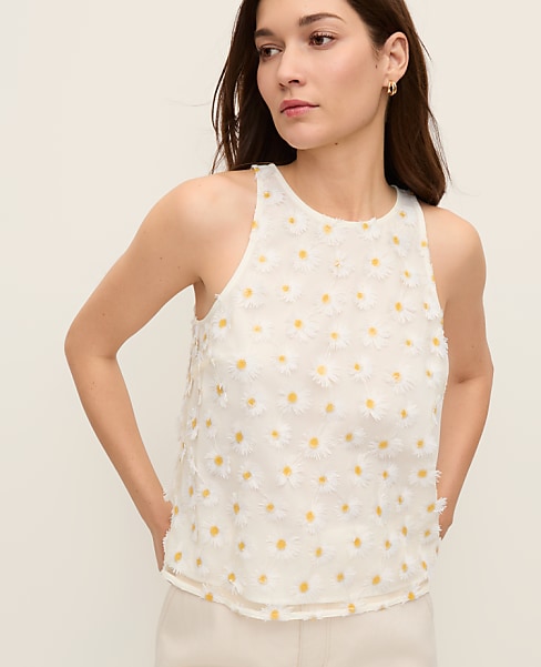 Daisy Appliqué Halter Top
