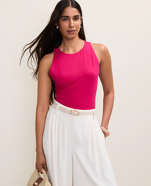 Ann Taylor Crew Neck Halter Tank Top Women's