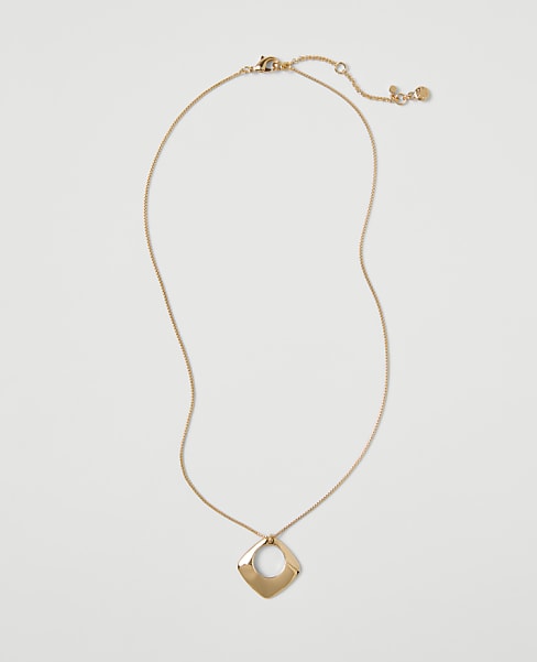 Open Square Pendant Necklace