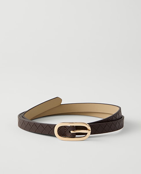 Skinny Woven Leather Belt