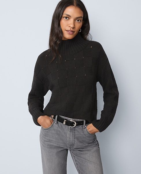 Petite Weekend Textured Turtleneck Sweater