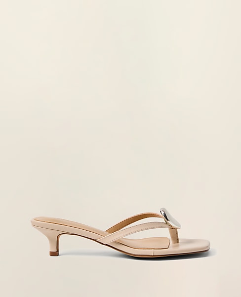 Leather Kitten Heel Sandal