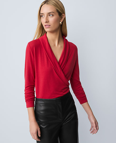 Shawl Collar Wrap Top