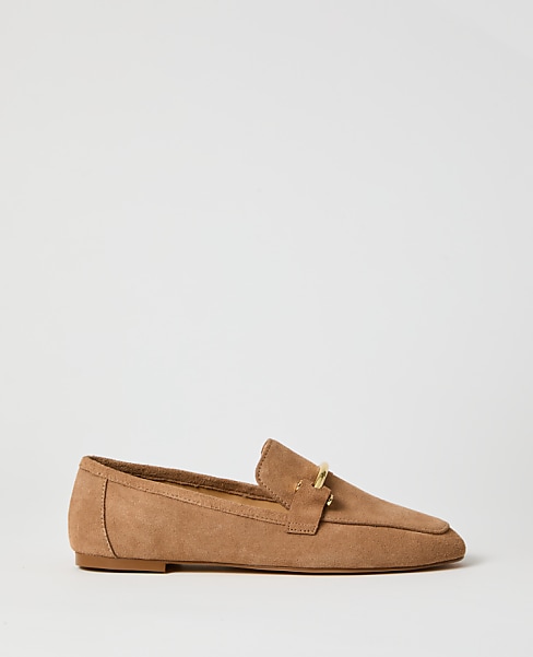 Chain Embellished Suede Loafer
