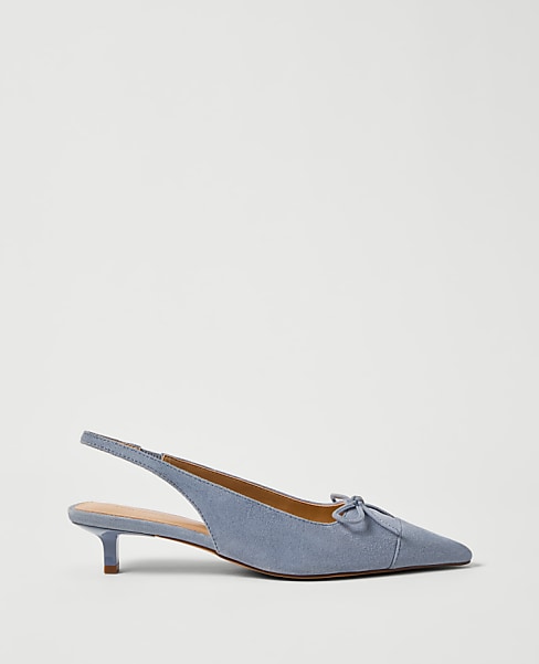Suede Bow Slingback Pump
