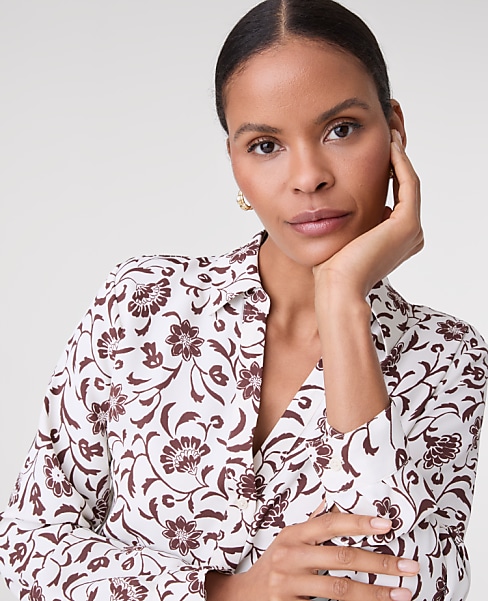 Floral Satin Essential Shirt