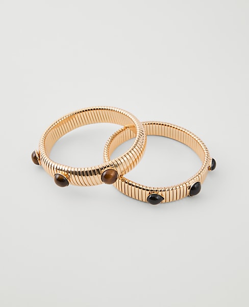 Metal Gem Stretch Bracelet Set