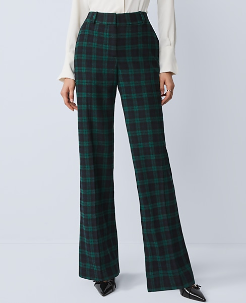 The Petite Jayne Trouser in Plaid - Curvy Fit - Rainforest
