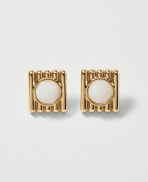 Textured Stone Stud Earrings