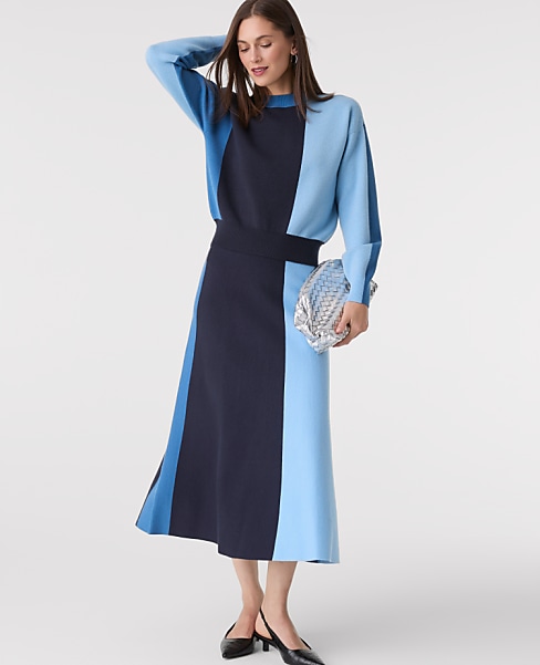 Petite Colorblock Sweater Skirt
