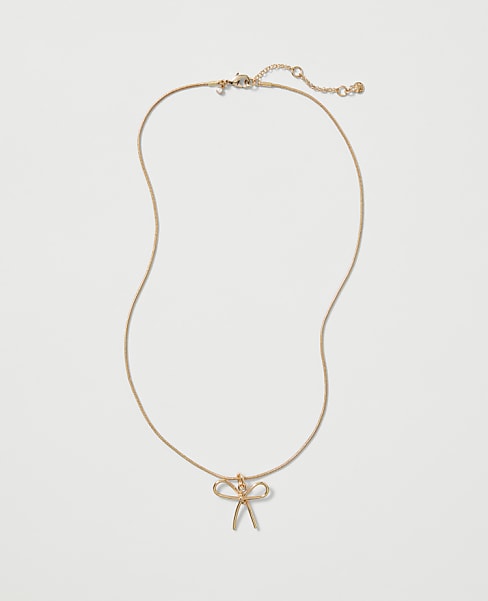 Metal Bow Pendant Necklace
