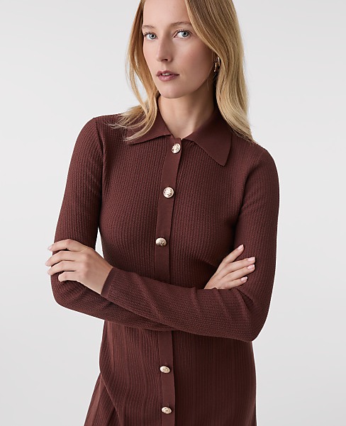 Petite Collared Sweater Midi Dress