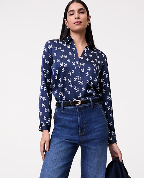 Floral Satin Essential Shirt