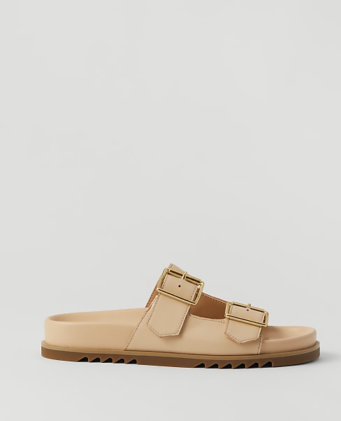 Weekend Collection Double Buckle Leather Sport Sandals