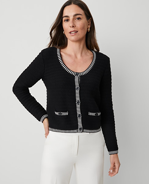 Petite Geo Stitch Sweater Jacket