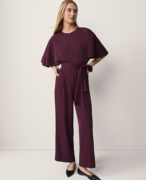 Belted Crew Neck Jumpsuit
