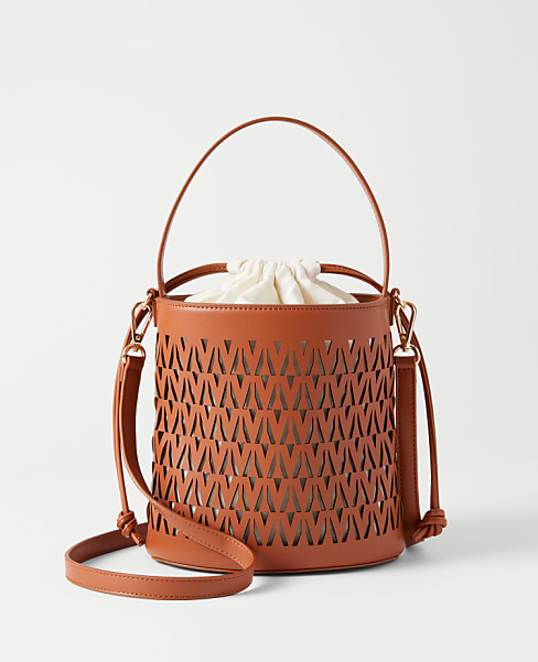 Weekend Collection Perforated Crossbody Bucket Bag