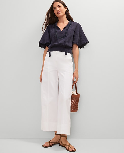 Petite Weekend Wide-Leg Ankle Pant