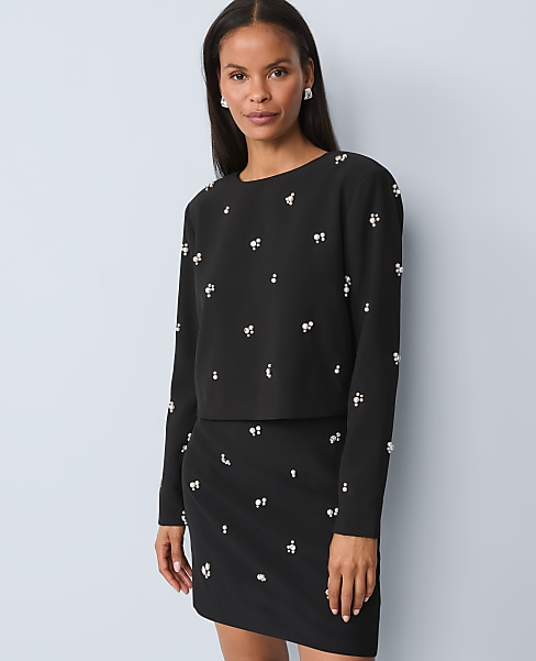 Embellished Crew Neck Blouse