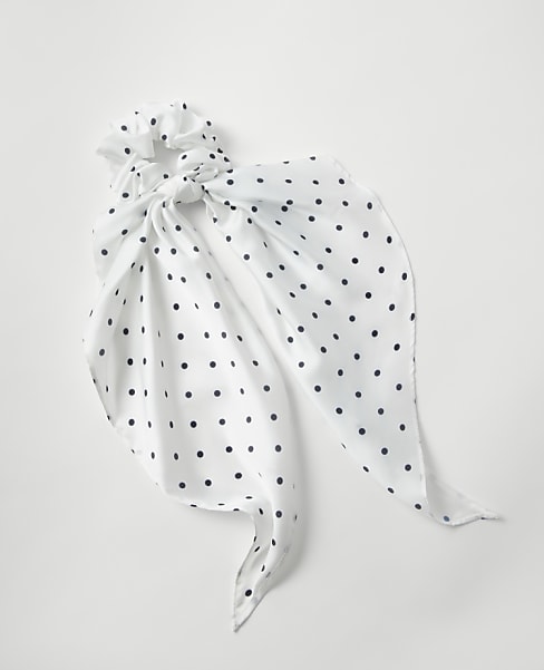 Dotted Silk Scrunchie