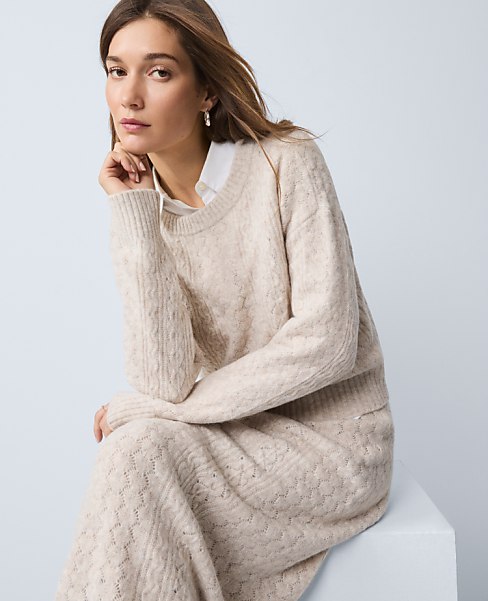 Weekend Mixed Stitch Crew Neck Sweater