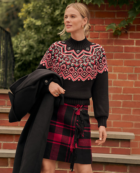 Weekend Fair Isle Mock Neck Sweater