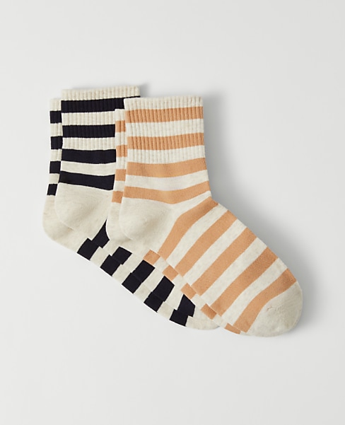 Striped and Dotted Crew Sock Set