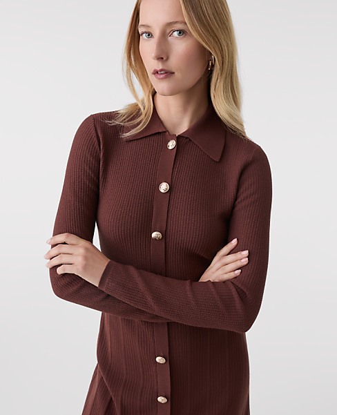 Collared Sweater Midi Dress