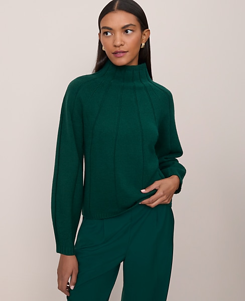 Contrast Stitch Turtleneck Sweater