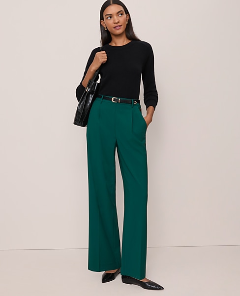 The Petite Side Button Wide-Leg Pant