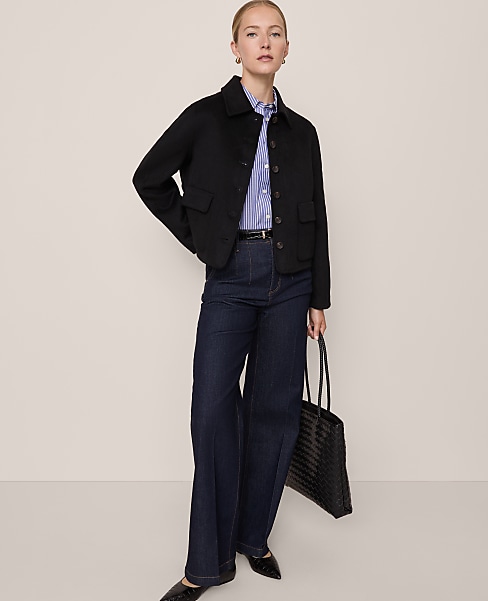 Petite Collared Double Face Jacket