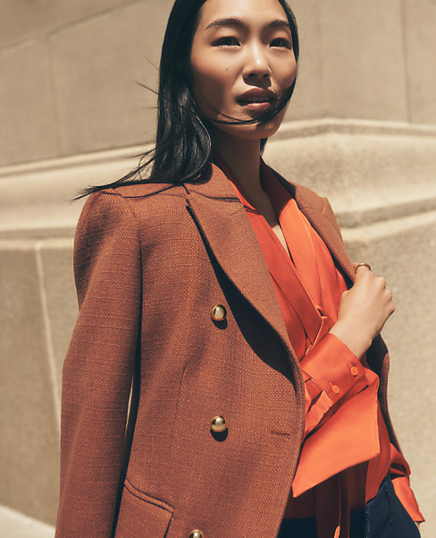 Petite Fitted Long Double Breasted Coat