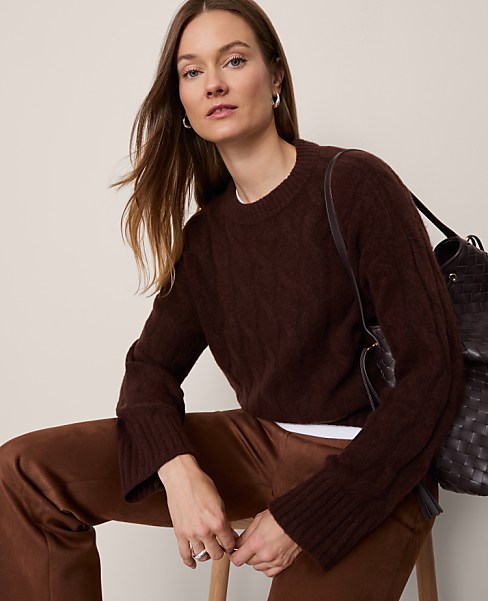 Petite Cable Crew Neck Sweater