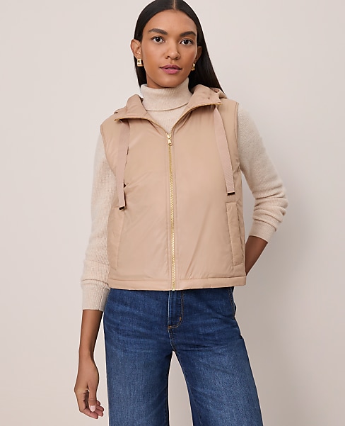 Petite Hooded Puffer Vest