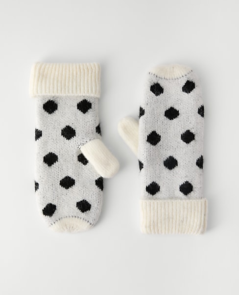 Dotted Mittens - Winter White