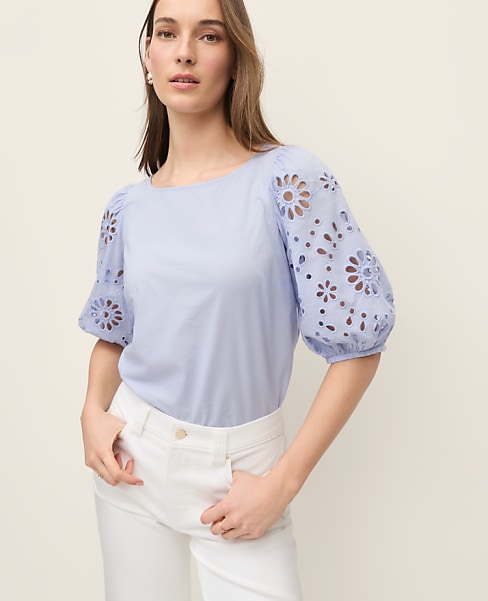 Embroidered Boatneck Popover