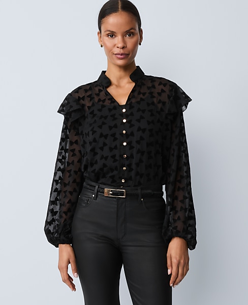 Ruffle Trim Blouse