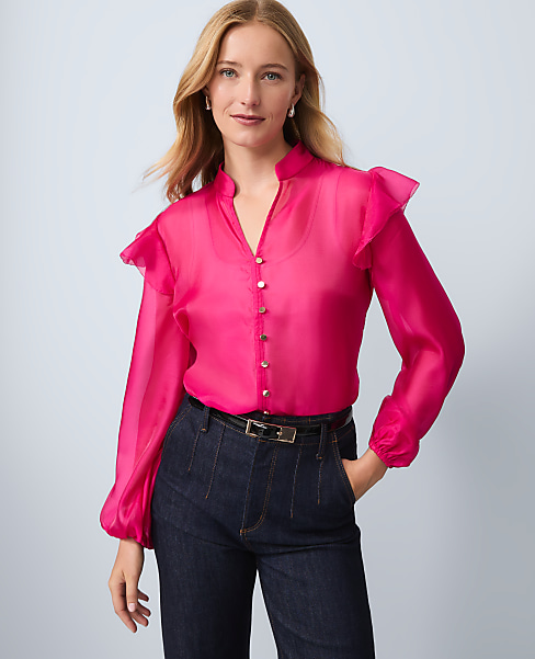 Ruffle Trim Blouse