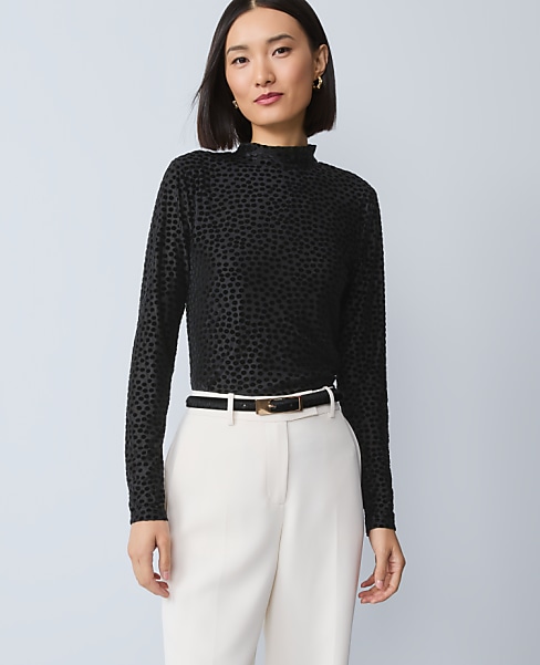 Velvet Mock Neck Top