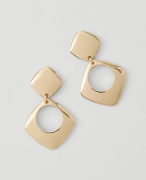Open Square Drop Earrings