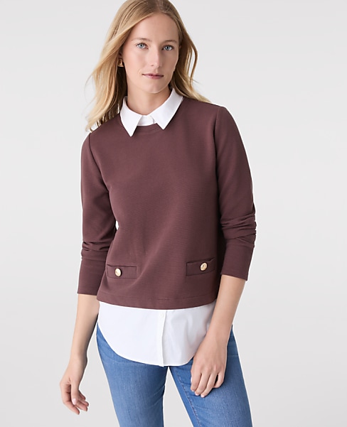 Petite Layered Mixed Media Top