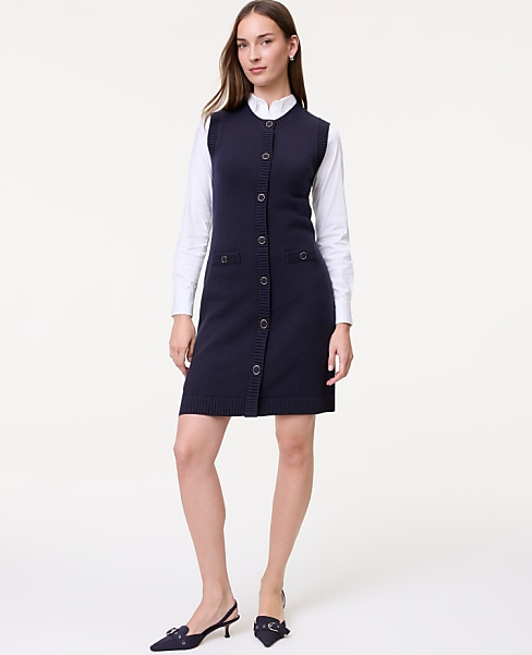 Petite Button Sweater Dress