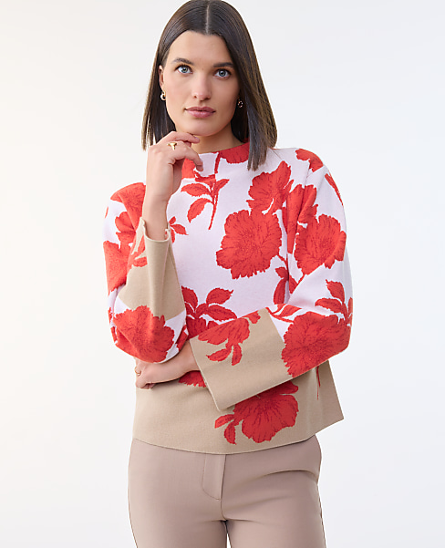 Petite Floral Jacquard Sweater